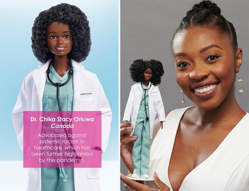 Dra. Chika Stacey Oriuwa (Canadá) |:  Mattel crea muñecas Barbie para honrar a los trabajadores de primera línea de Covid-19 |  Zestradar