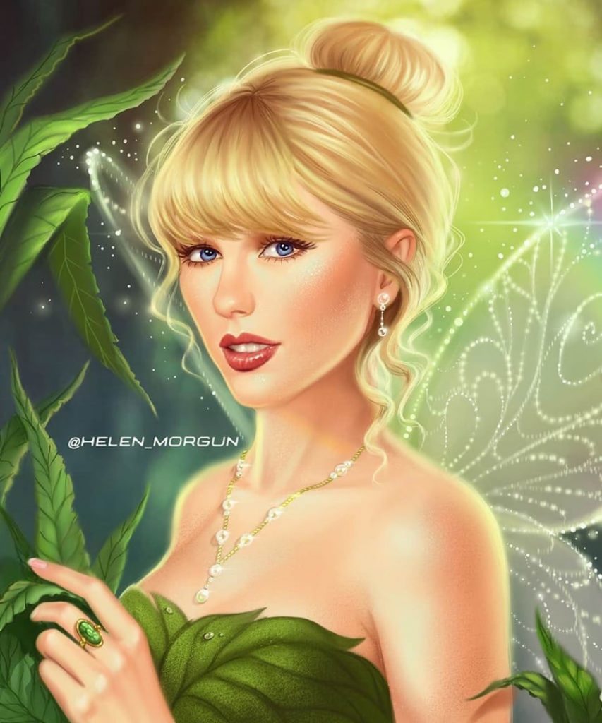 Campanita - Taylor Swift |:  Artista ucraniano reinventa a tus celebridades favoritas como princesas de Disney |  Zestradar