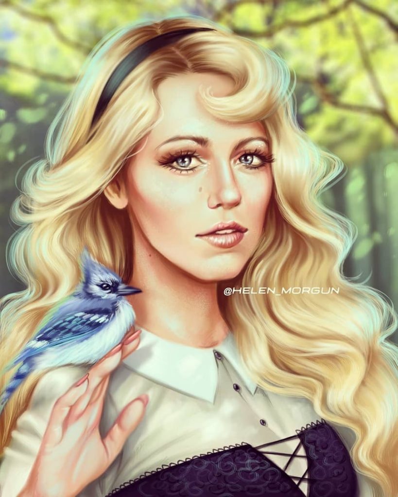 La Bella Durmiente - Blake Lively |:  Artista ucraniano reinventa a tus celebridades favoritas como princesas de Disney |  Zestradar