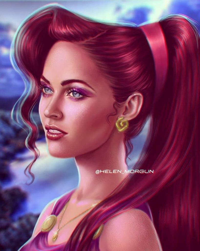 Megara - Megan Fox |:  Artista ucraniano reinventa a tus celebridades favoritas como princesas de Disney |  Zestradar