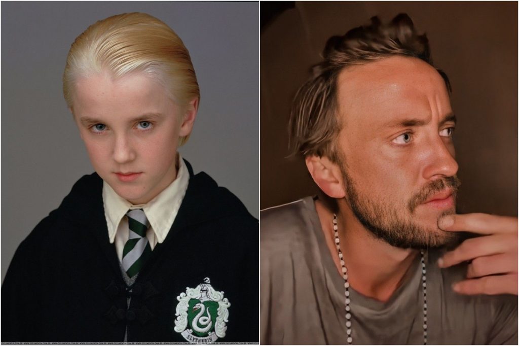 Tom Felton como Draco Malfoy |:  El elenco de Harry Potter.  entonces y ahora |  Zestradar