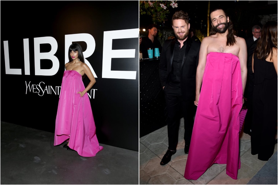 Jonathan Van Ness y Jamila Jamil con vestido de Rochas  Celebridades masculinas y femeninas que usaron el mismo atuendo |  Zestradar