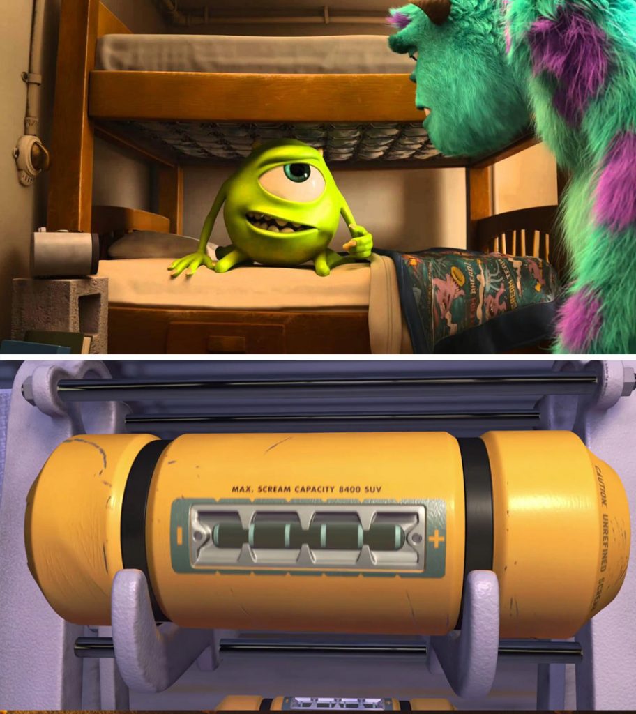 Monstruos inc.  |:  12 detalles realmente geniales en las películas de Pixar que nadie ha notado hasta ahora |  Zestradar