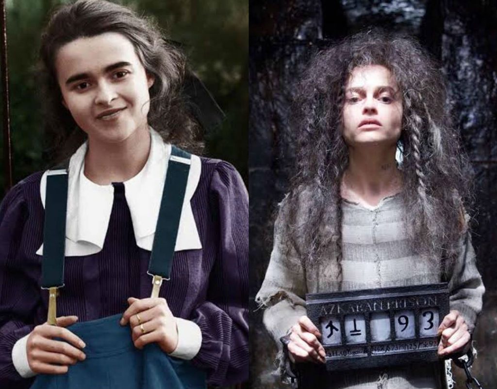 Helena Bonham Carter/Bellatrix Lestrange |:  Actores mayores de Harry Potter en sus fotos mucho más jóvenes  Zest Radar: