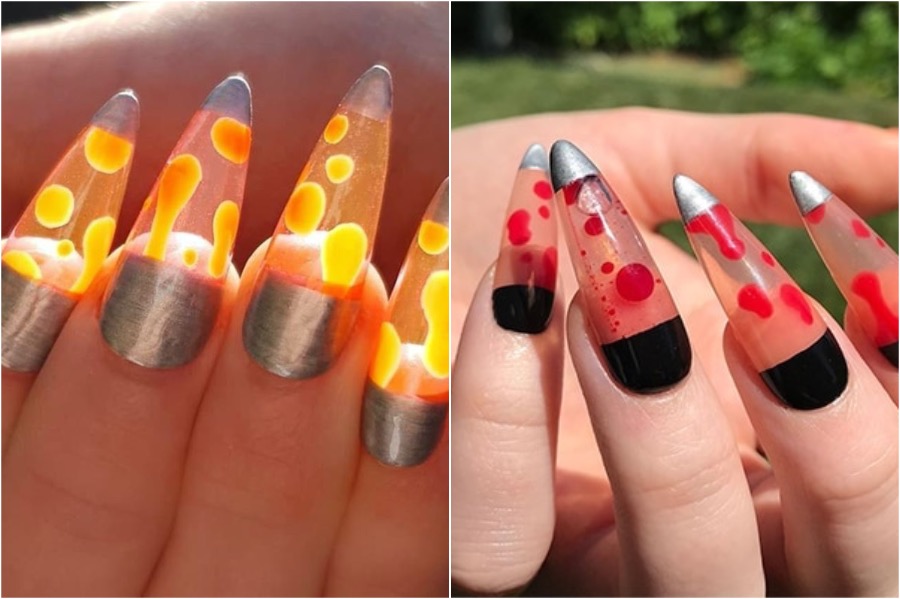Arte de uñas con lámpara de lava |:  Las tendencias de arte de uñas más locas |  Zestradar