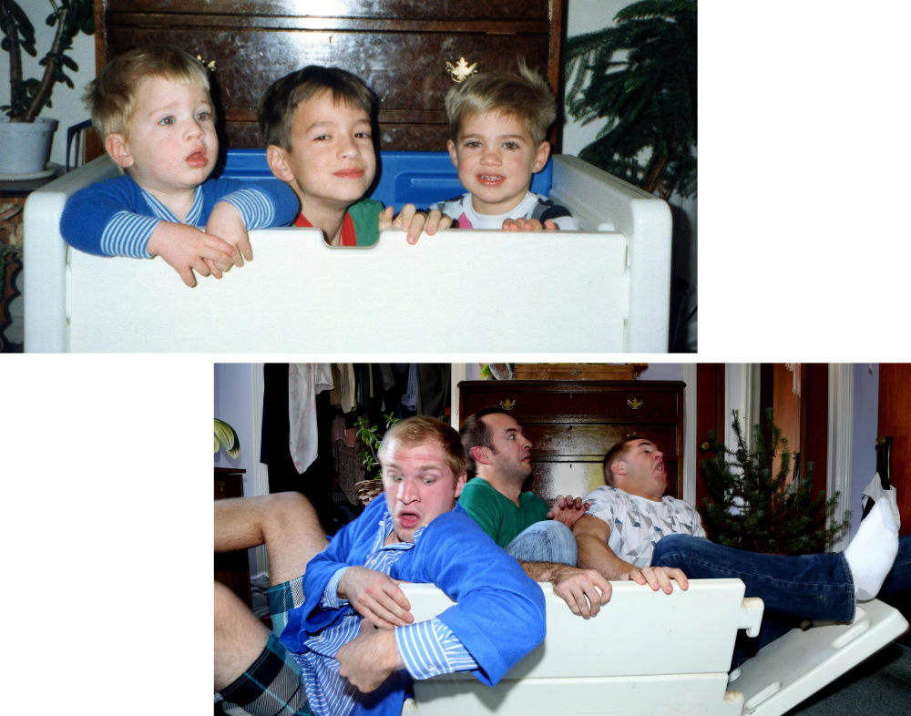 tres hermanos-recrean-sus-fotos-de-infancia-como-regalo-para-su-madre-12