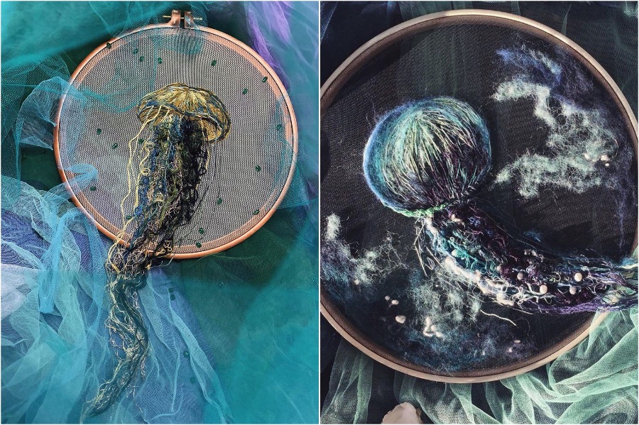 Bordado de medusas que rompe fronteras |:  Zestradar