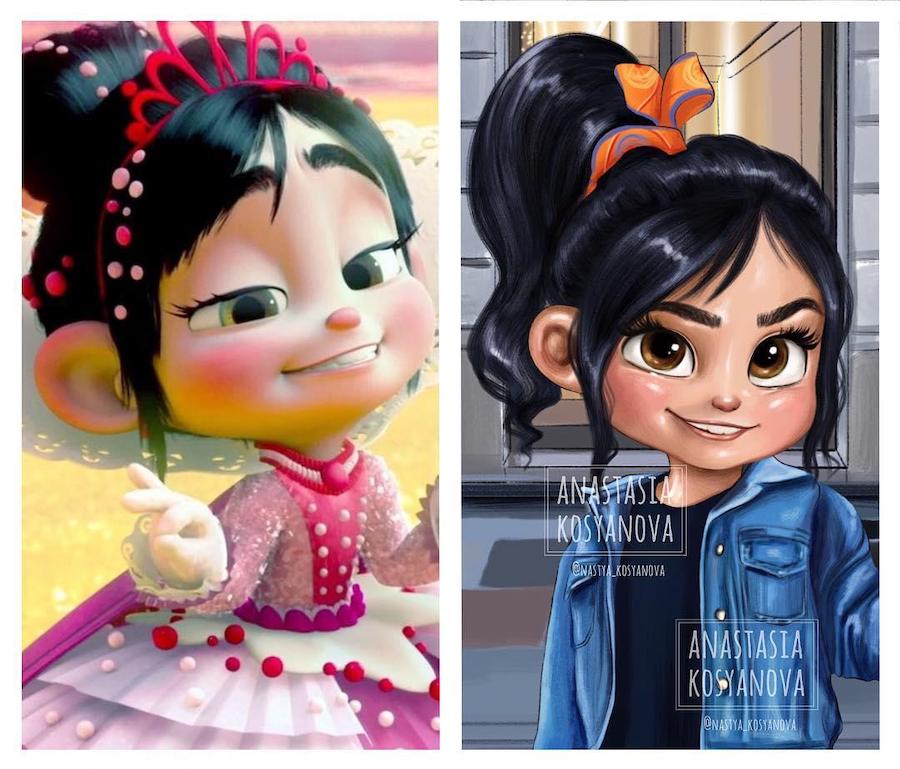 Vanellope von Schweetz |:  Fashion Illustrator hace que los personajes de dibujos animados sean elegantes y modernos 