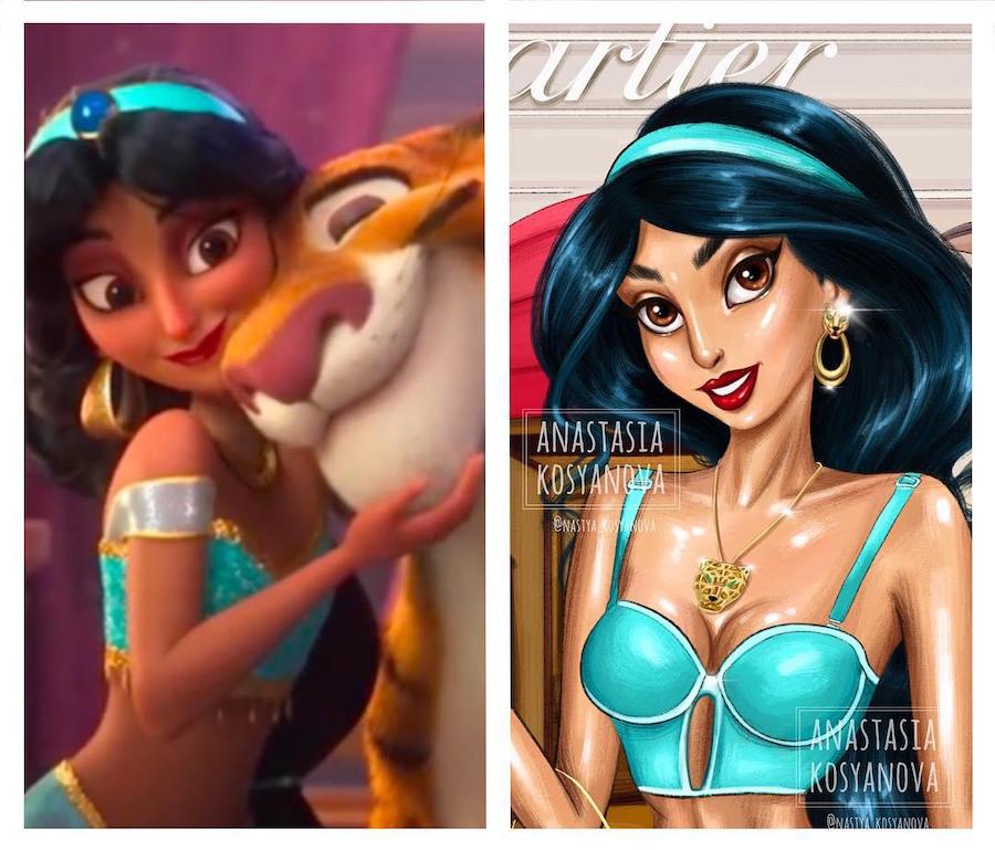 Jazmín |:  Fashion Illustrator hace que los personajes de dibujos animados sean elegantes y modernos 
