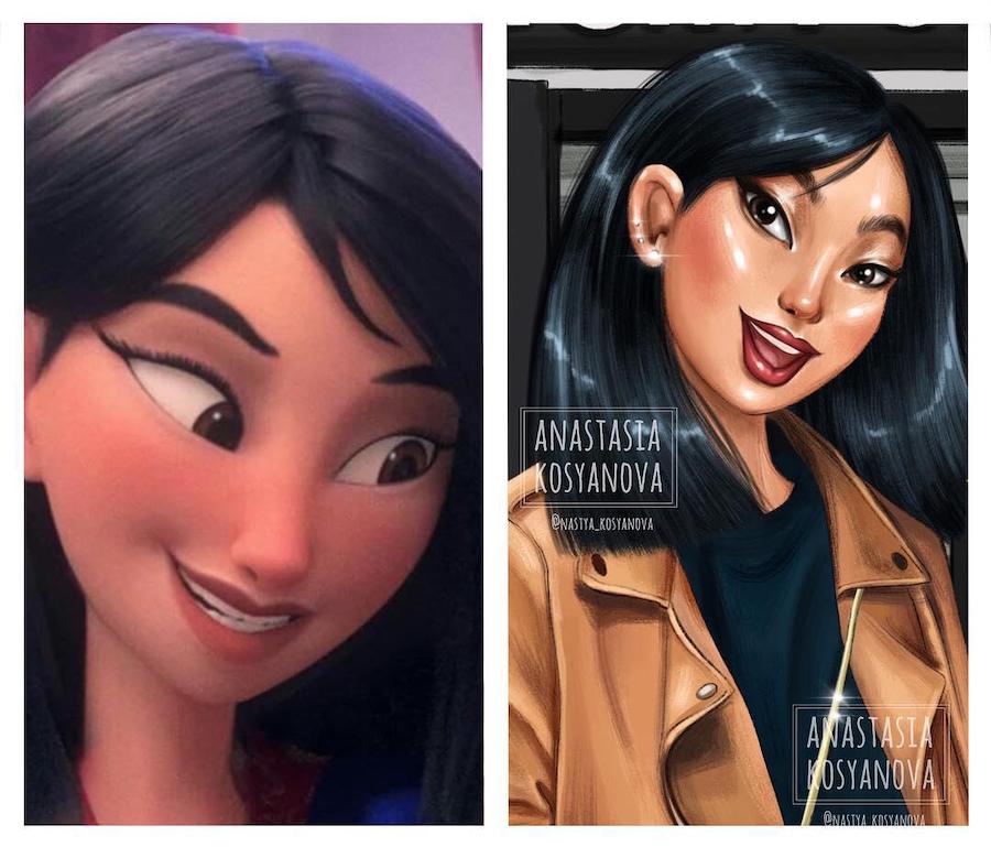 Mulán |:  Fashion Illustrator hace que los personajes de dibujos animados sean elegantes y modernos 
