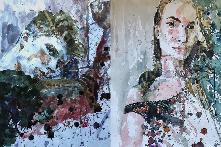 Director artístico |:  Las pinturas de este artista están fuera de este mundo.  bayas de cerebro