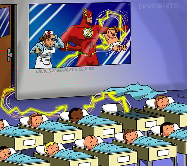 Destello |:  ¿Y si los superhéroes de Marvel y DC tuvieran hijos?  bayas de cerebro