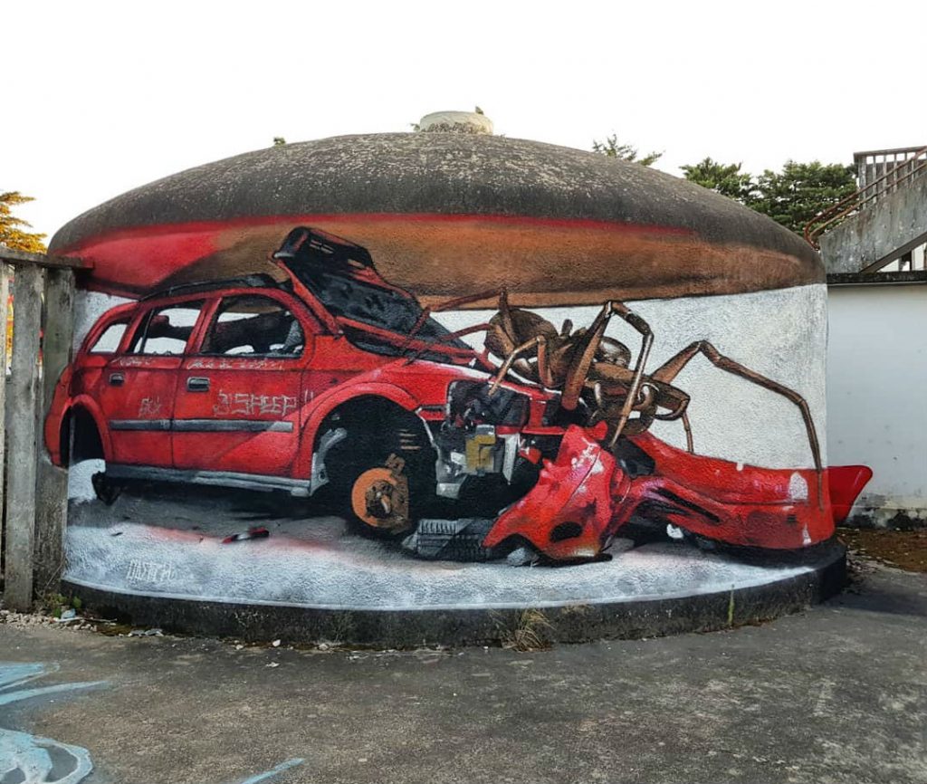Arañas |  10 arte callejero hiperrealista en 3D de Odette |:  bayas de cerebro